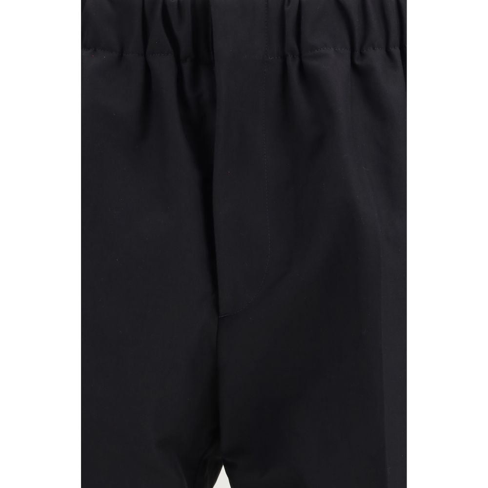 Black Cotton Casual Pants