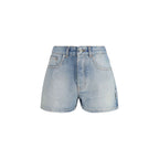 Blue Cotton Bermuda Shorts