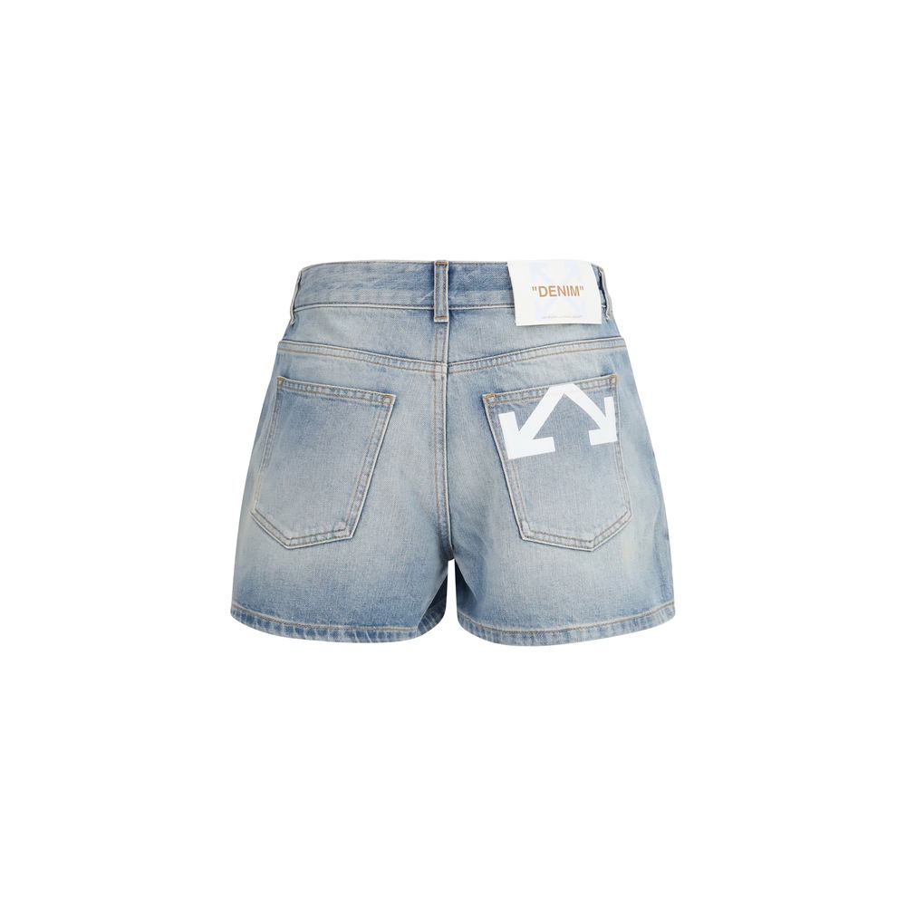 Blue Cotton Bermuda Shorts