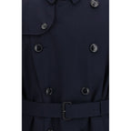 Blue Cotton Trench Coat