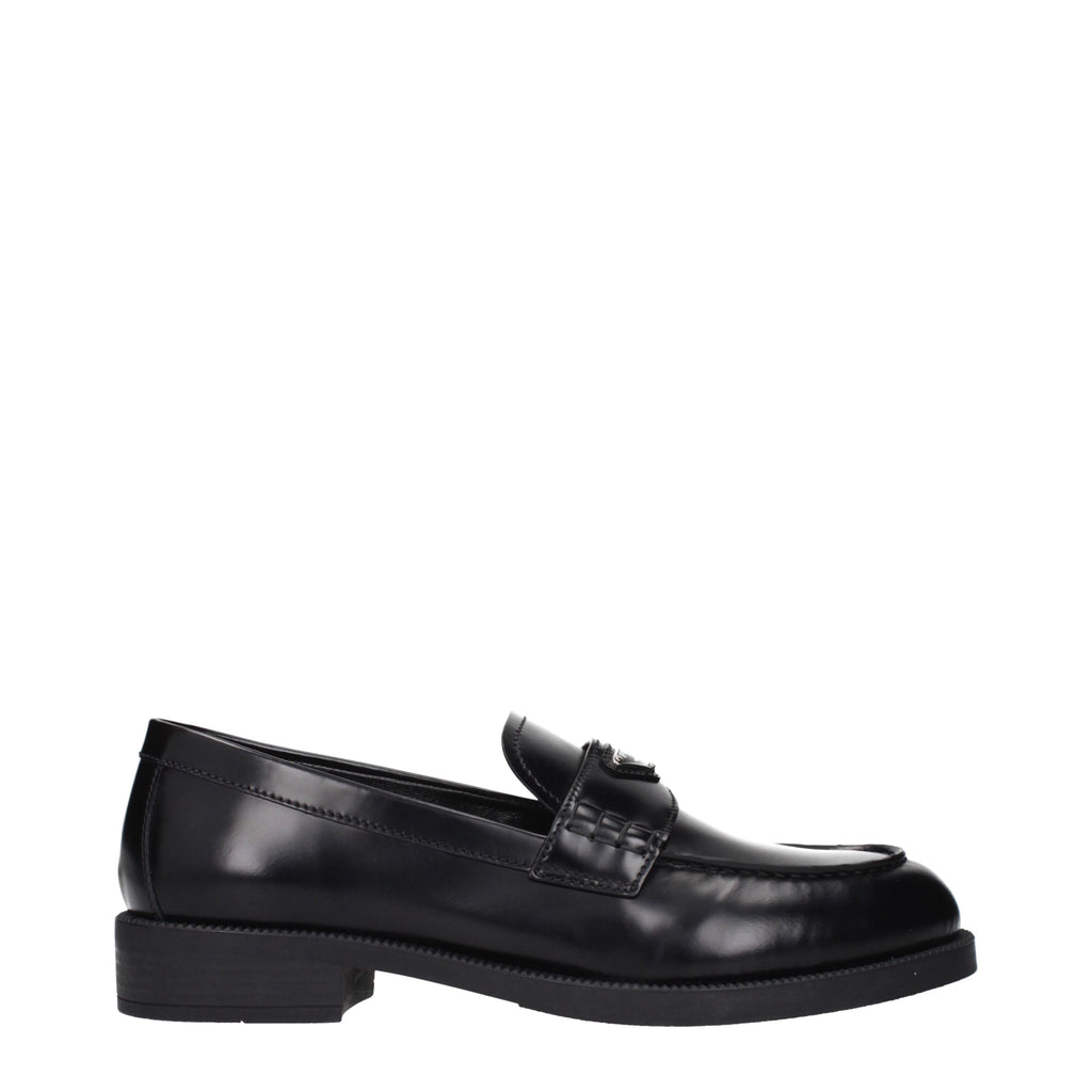 Black Leather Slip-On Loafers