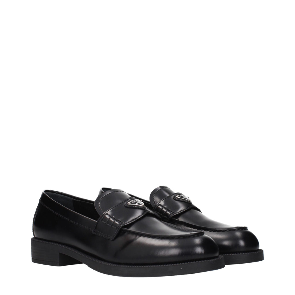 Black Leather Slip-On Loafers