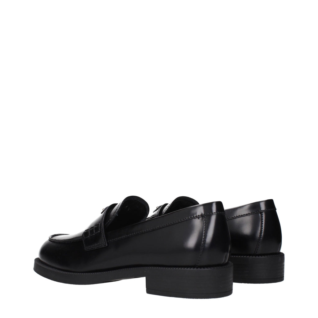 Black Leather Slip-On Loafers
