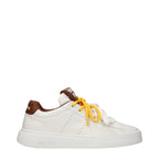 White Leather Low Top Sneakers