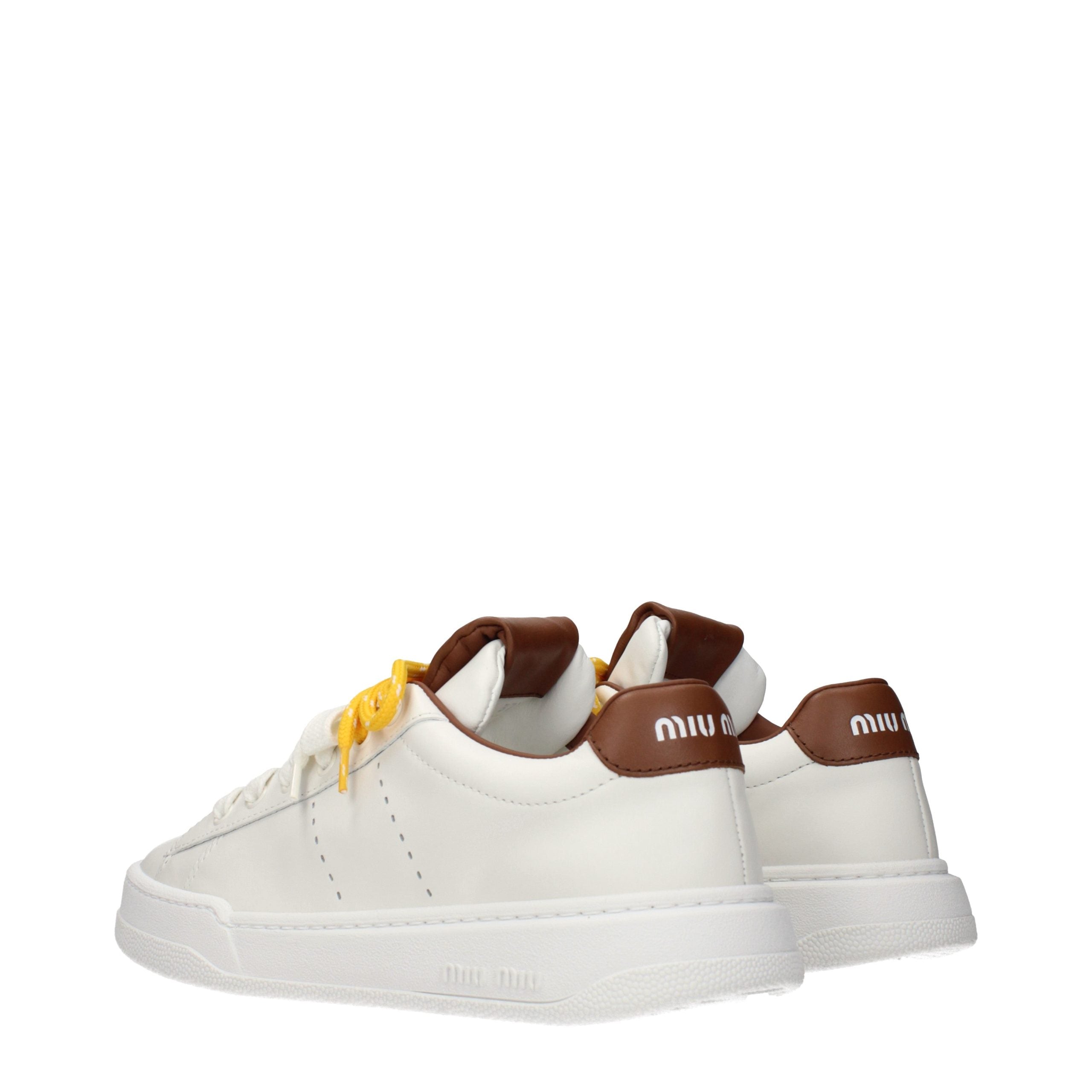 White Leather Low Top Sneakers