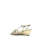 Gold Calf Leather Bos Taurus Wedge Sandals