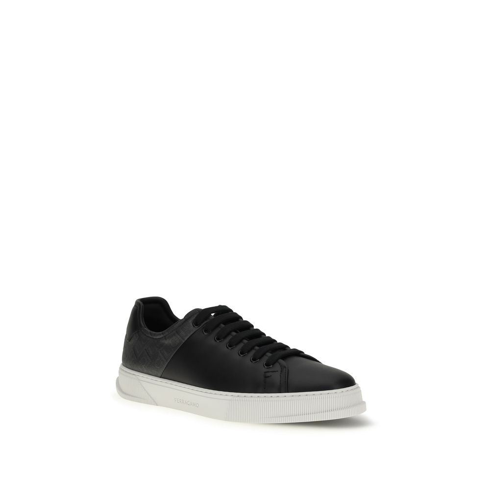 Black Calf Leather Bos Taurus Low Top Sneakers