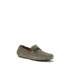 Gray Calf Leather Bos Taurus Slip-On Loafers