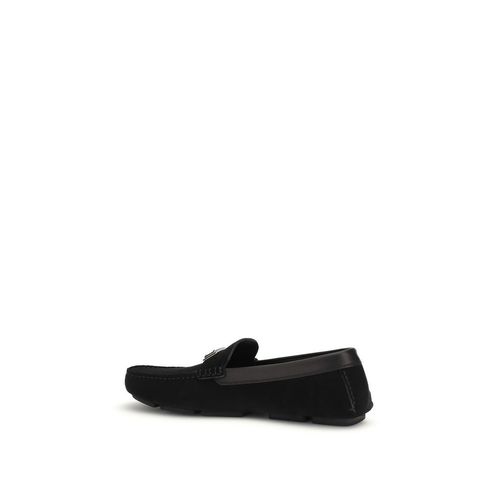 Black Calf Leather Bos Taurus Slip-On Loafers