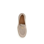 Beige Calf Leather Bos Taurus Slip-On Loafers