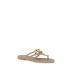Gold Rubber Strap-On Sandals