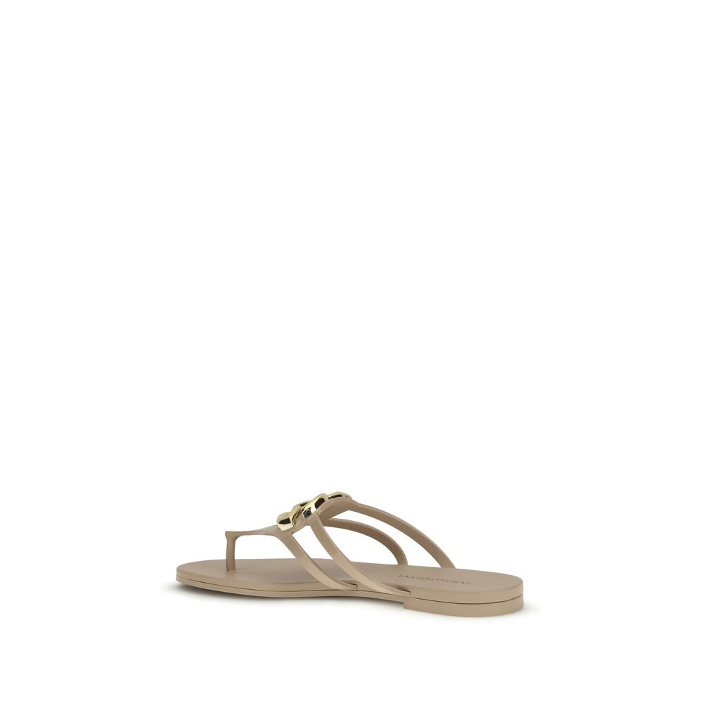 Gold Rubber Strap-On Sandals