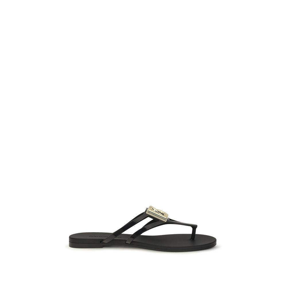 Black Rubber Strap-On Sandals