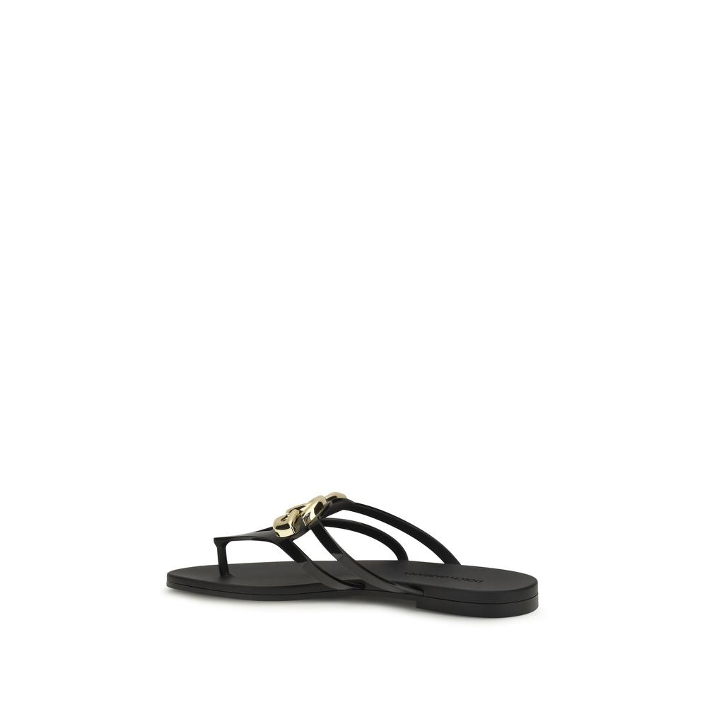 Black Rubber Strap-On Sandals