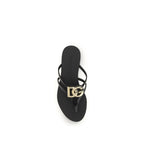 Black Rubber Strap-On Sandals