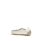 Beige Calf Leather Bos Taurus Athletic Sneakers