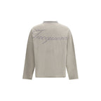 Gray Cotton Long Sleeve T-Shirt