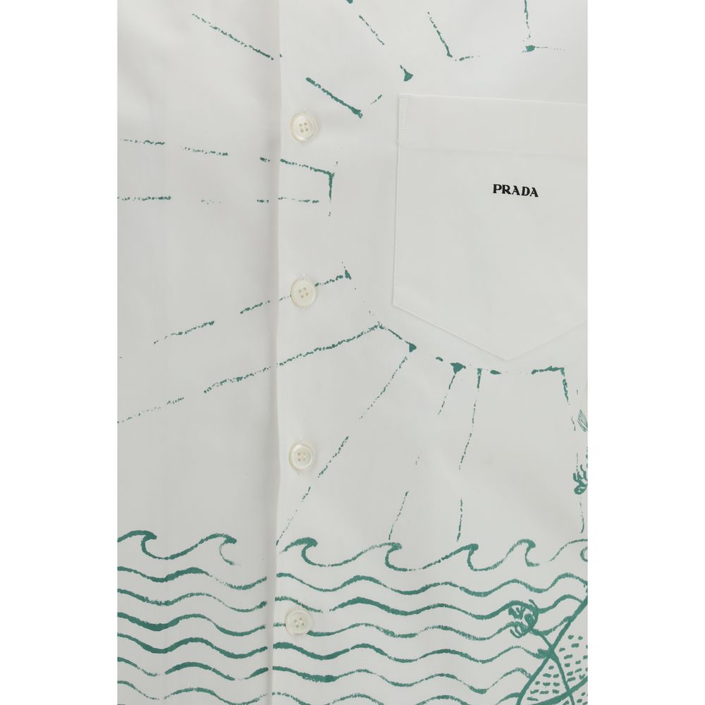 White Cotton Pattern Shirt