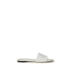 White Calf Leather Bos Taurus Flat Sandals