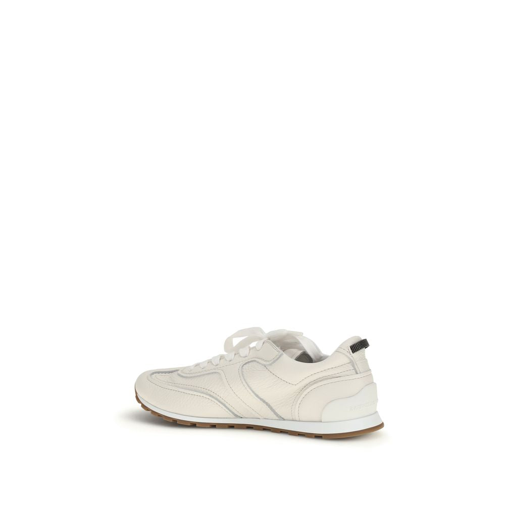 White Calf Leather Bos Taurus Low Top Sneakers
