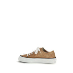 Beige Calf Leather Bos Taurus Low Top Sneakers