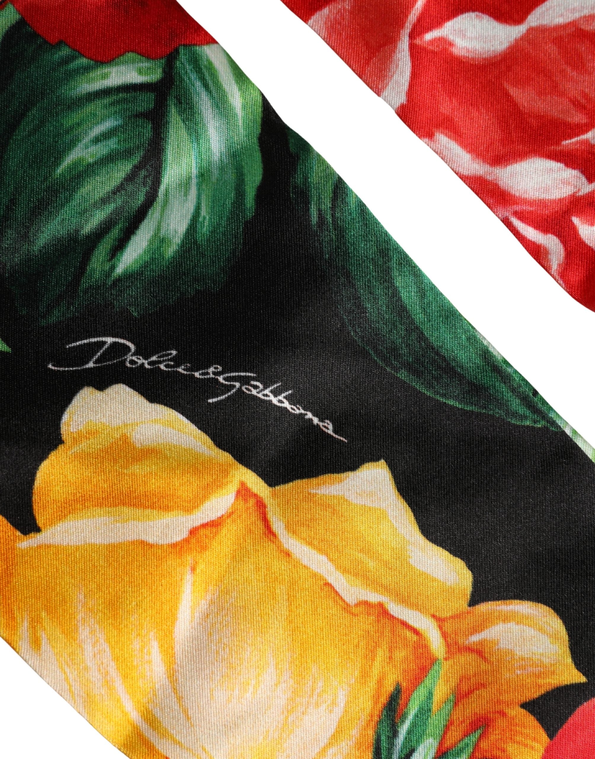 Multicolor Floral Print Elbow Length Women Gloves