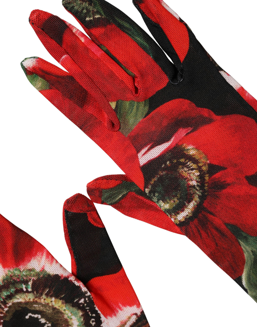 Multicolor Floral Print Elbow Length Women Gloves