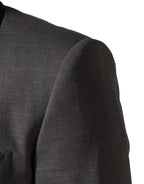 Gray Wool Single Breasted 1 Button 3PC Suit