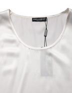 White Satin Polyester SleevelessTank T-shirt