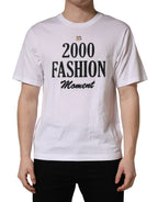 White Graphic Print DG Men Crew Neck T-shirt