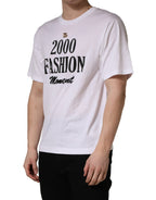 White Graphic Print DG Men Crew Neck T-shirt