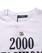 White Graphic Print DG Men Crew Neck T-shirt