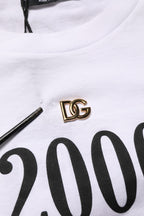 White Graphic Print DG Men Crew Neck T-shirt