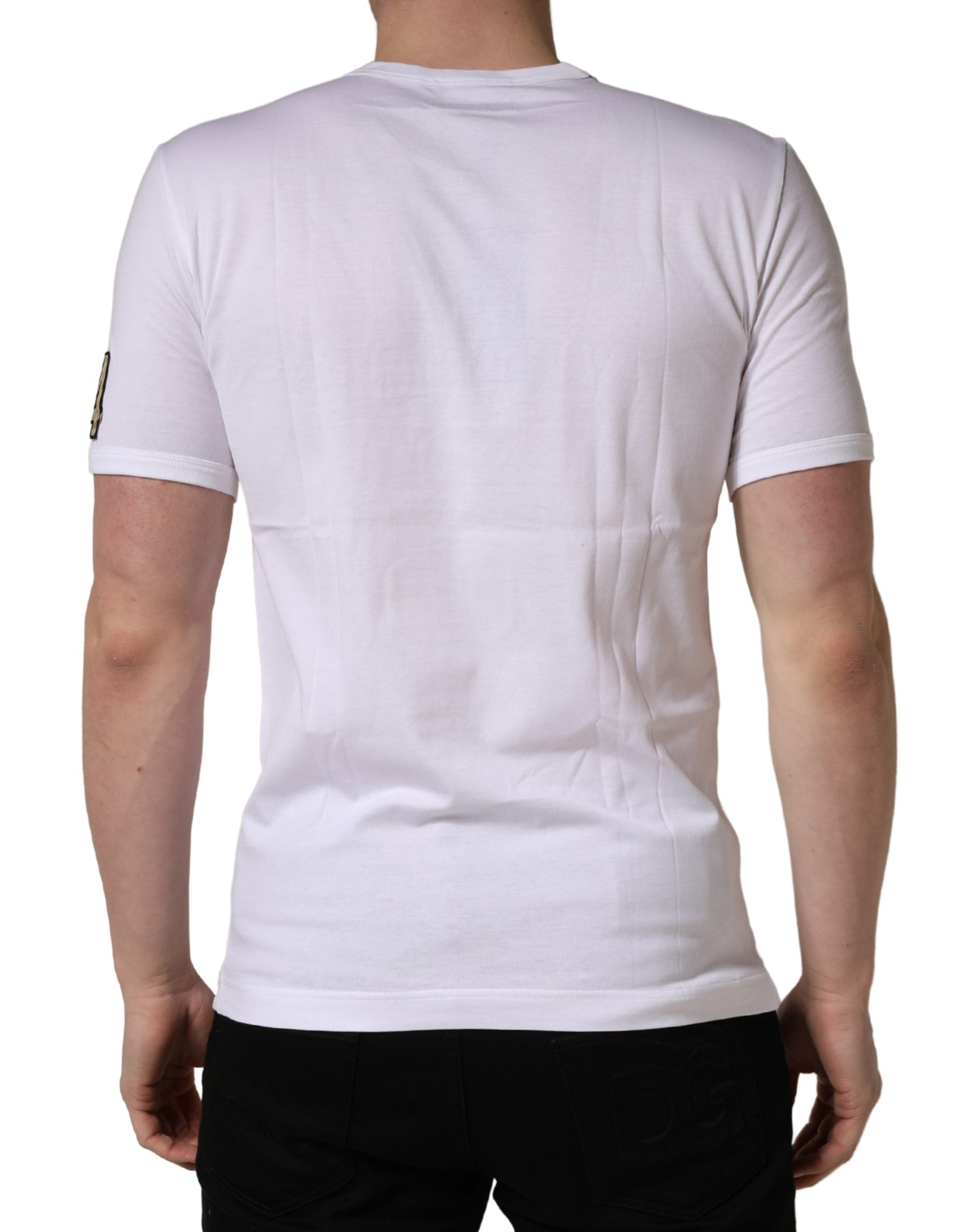 White DG King Royal Crew Neck Cotton  T-shirt