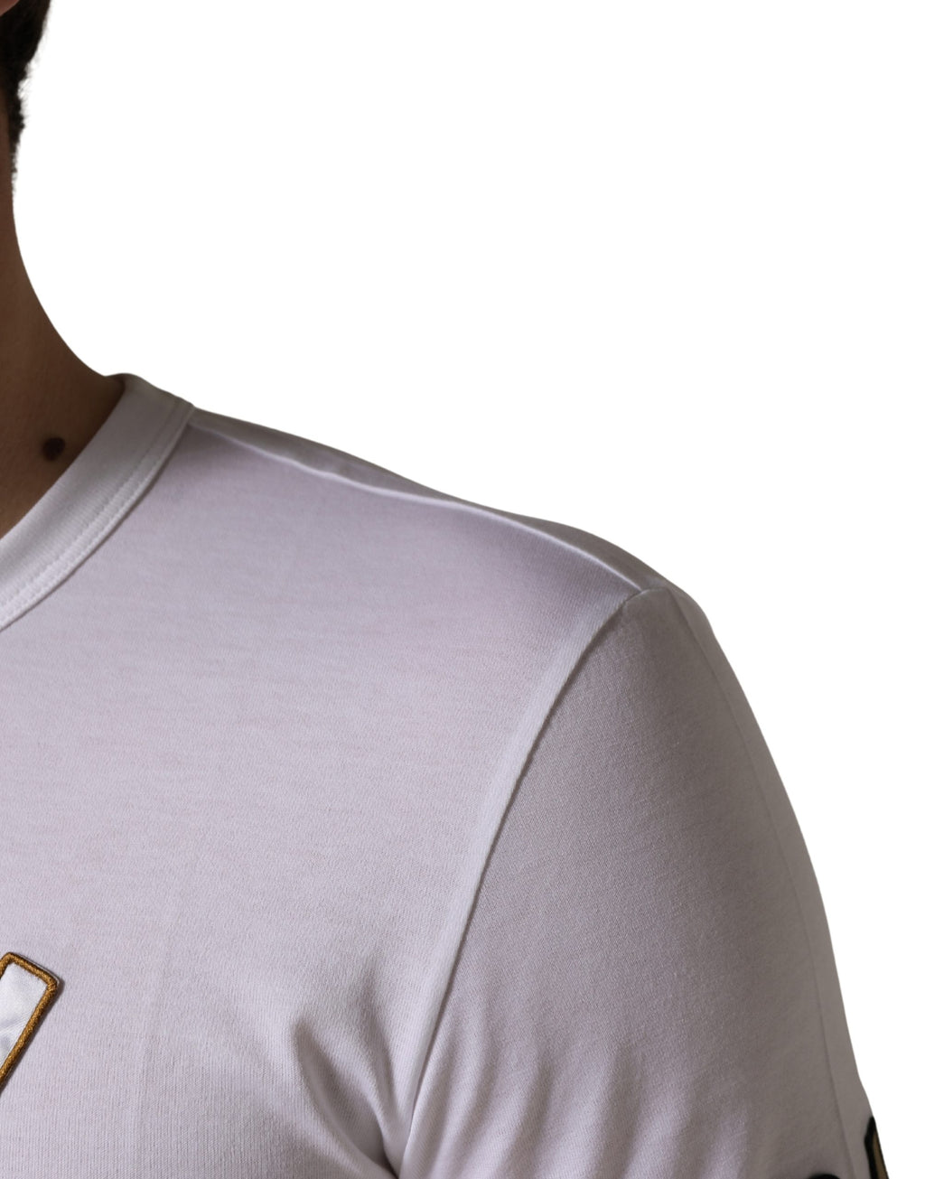 White DG King Royal Crew Neck Cotton  T-shirt