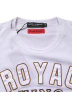 White DG King Royal Crew Neck Cotton  T-shirt