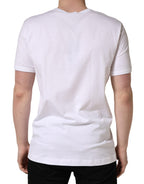 White DG Cherries Cotton Crew Neck  T-shirt