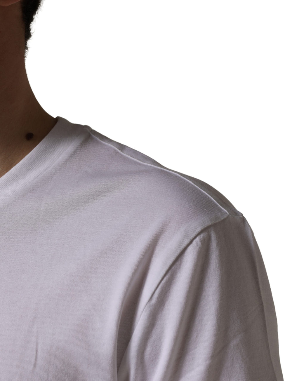 White Barcode Print Cotton Crew Neck T-shirt