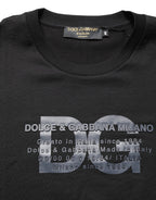 Black Logo DG Print Cotton Crew Neck T-shirt