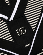 Black White Zigzag Pattern Cotton Men Polo  T-shirt