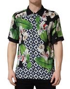 Multicolor Tropical Orchid Print Men Shirt