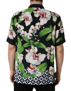 Multicolor Tropical Orchid Print Men Shirt