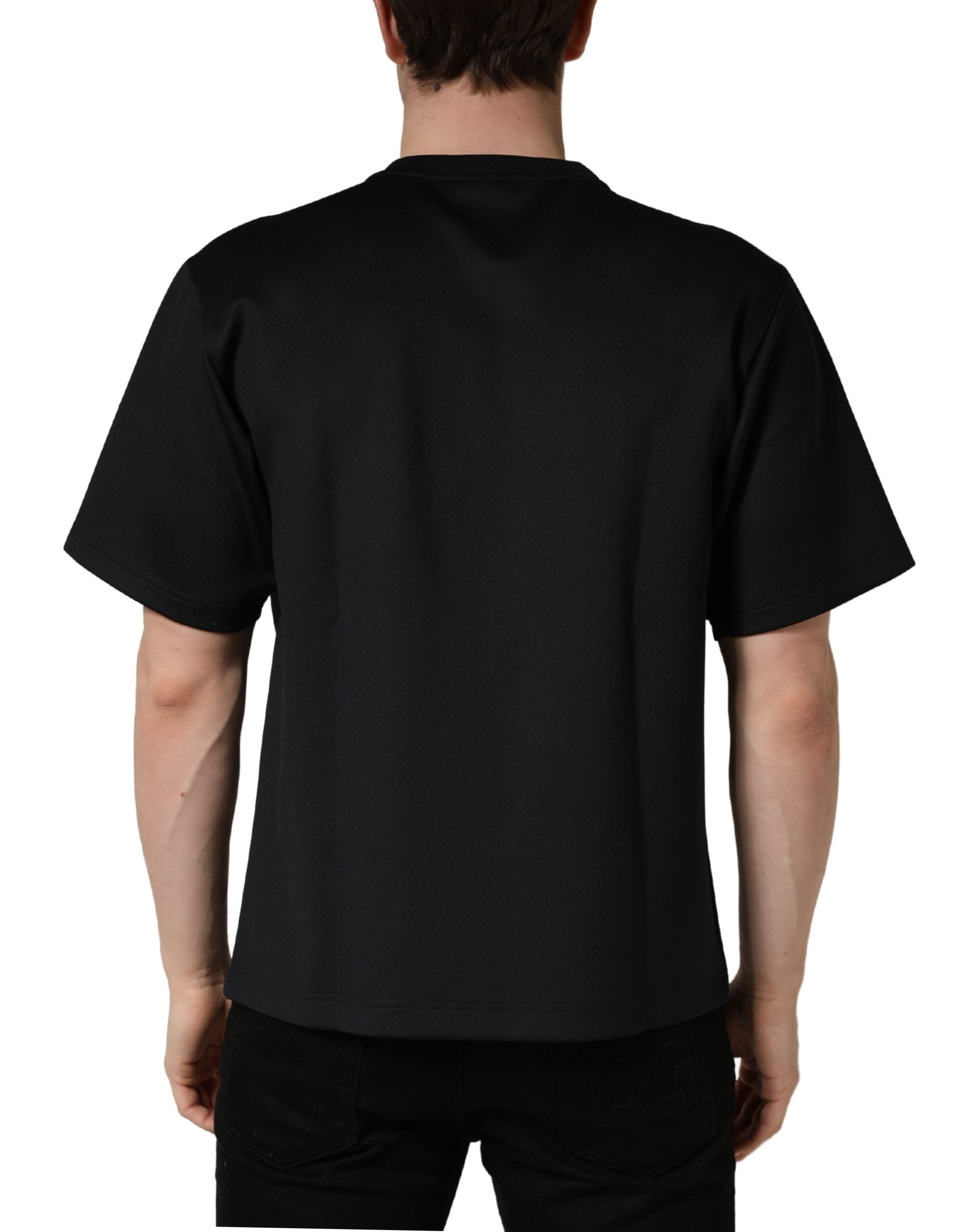 Black Have Fun Embellished Crew Neck T-shirt