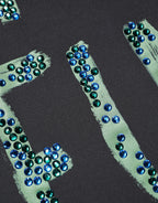 Black Have Fun Embellished Crew Neck T-shirt