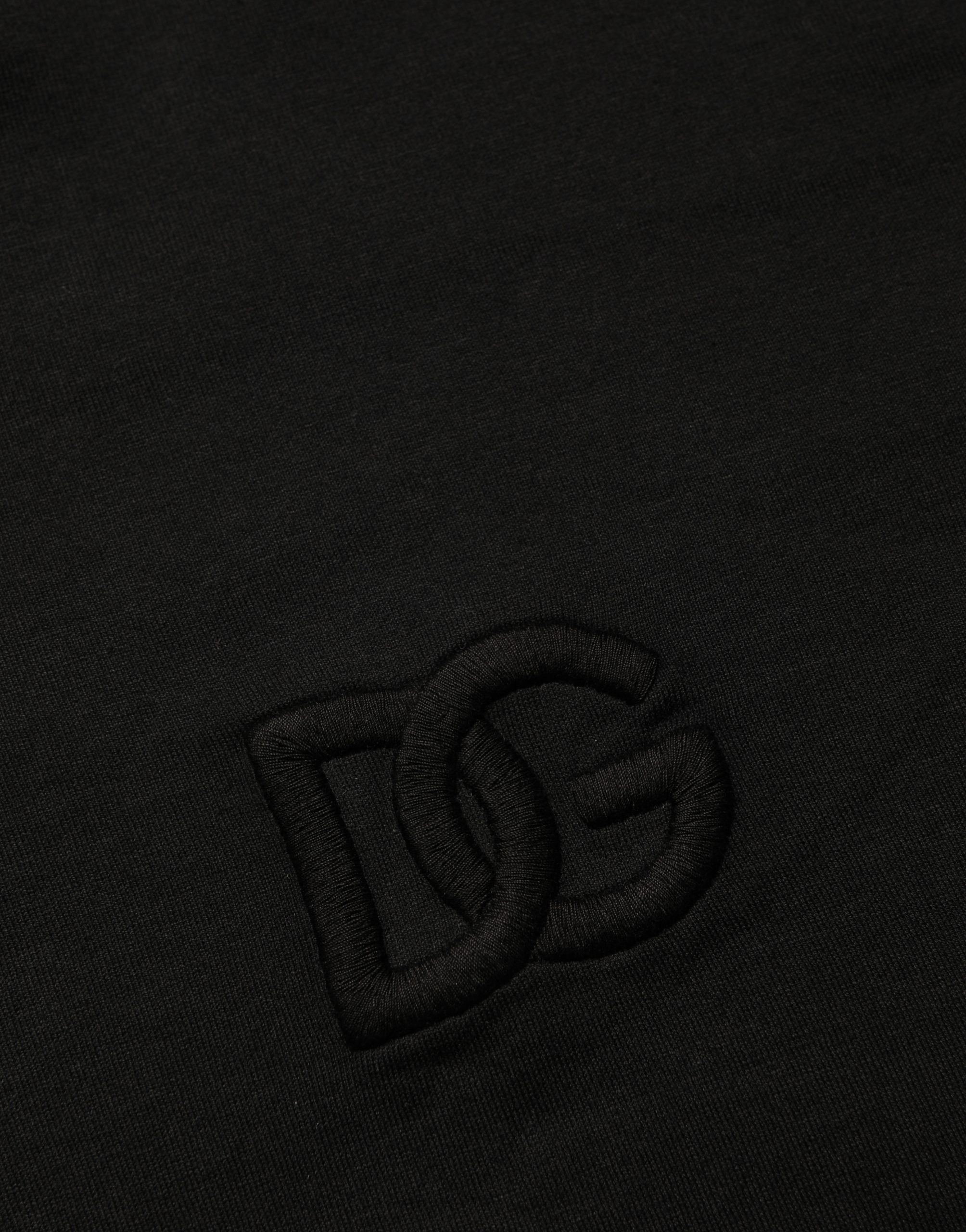 Black Cotton Short Sleeves Crew Neck  T-shirt