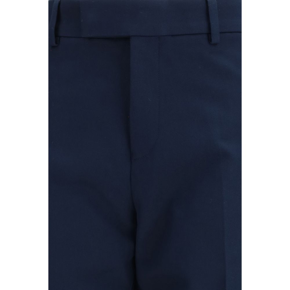 Blue Cotton Chino Pants