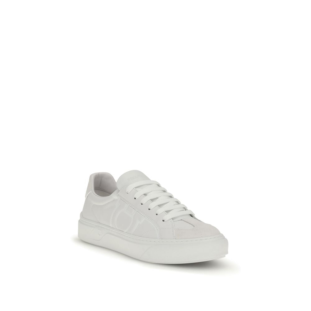 White Calf Leather Bos Taurus Sneakers