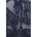 Blue Linen Polo Shirt