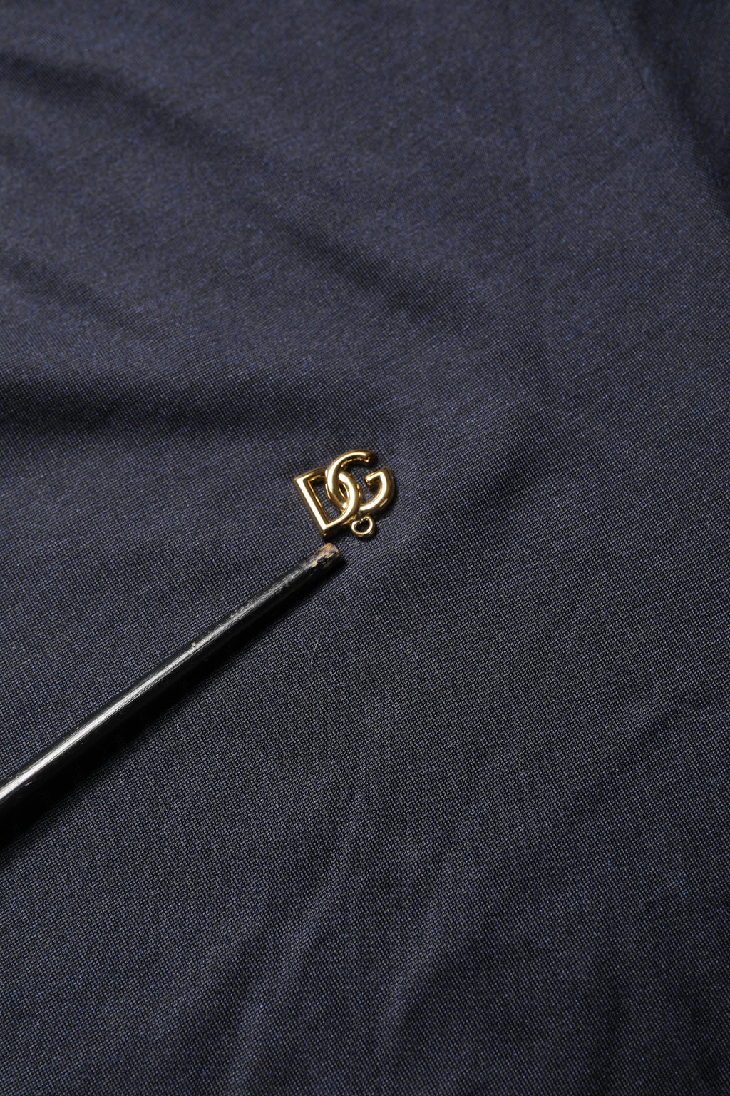 Dark Blue DG Logo Silk Men Crew Neck T-shirt