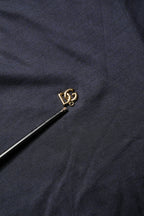 Dark Blue DG Logo Silk Men Crew Neck T-shirt